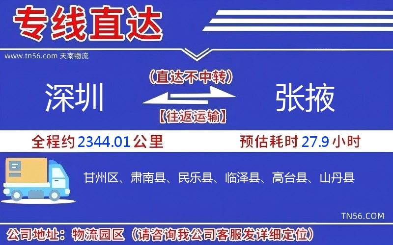 深圳到张掖物流公司