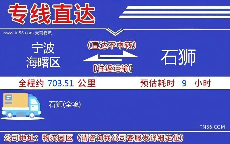 宁波海曙区到石狮物流公司