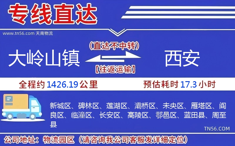 大岭山镇到西安物流公司