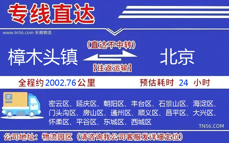 樟木头镇到北京物流公司 樟木头镇到北京物流公司