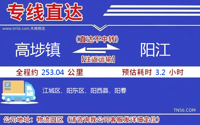 高埗镇到阳江物流公司 高埗镇到阳江物流公司
