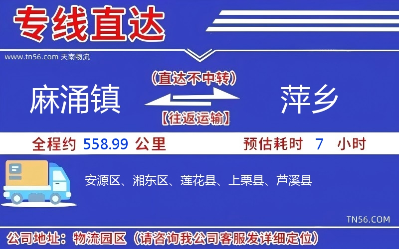 麻涌镇到萍乡物流公司 麻涌镇到萍乡物流公司