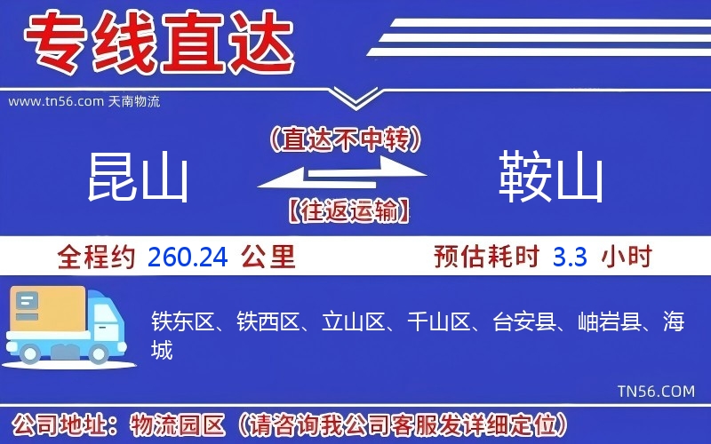 昆山到鞍山物流公司