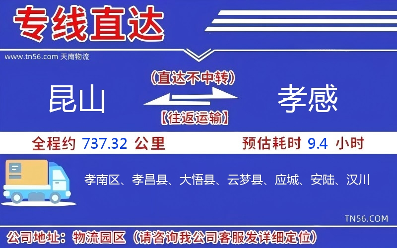 昆山到孝感物流公司