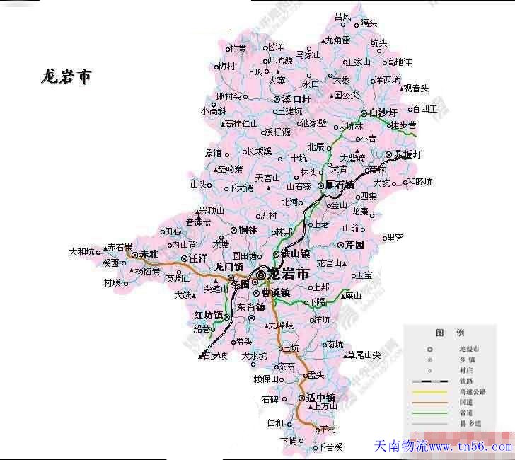 东莞到龙岩市舆图 gdhlhm.com